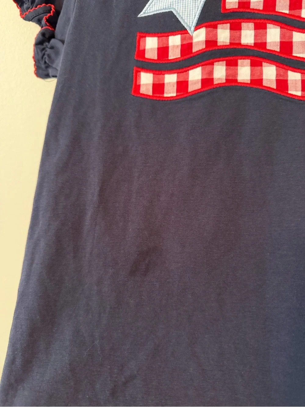 Stitchy Fish Navy Star & Stripe Set with Navy/White Striped Shorts